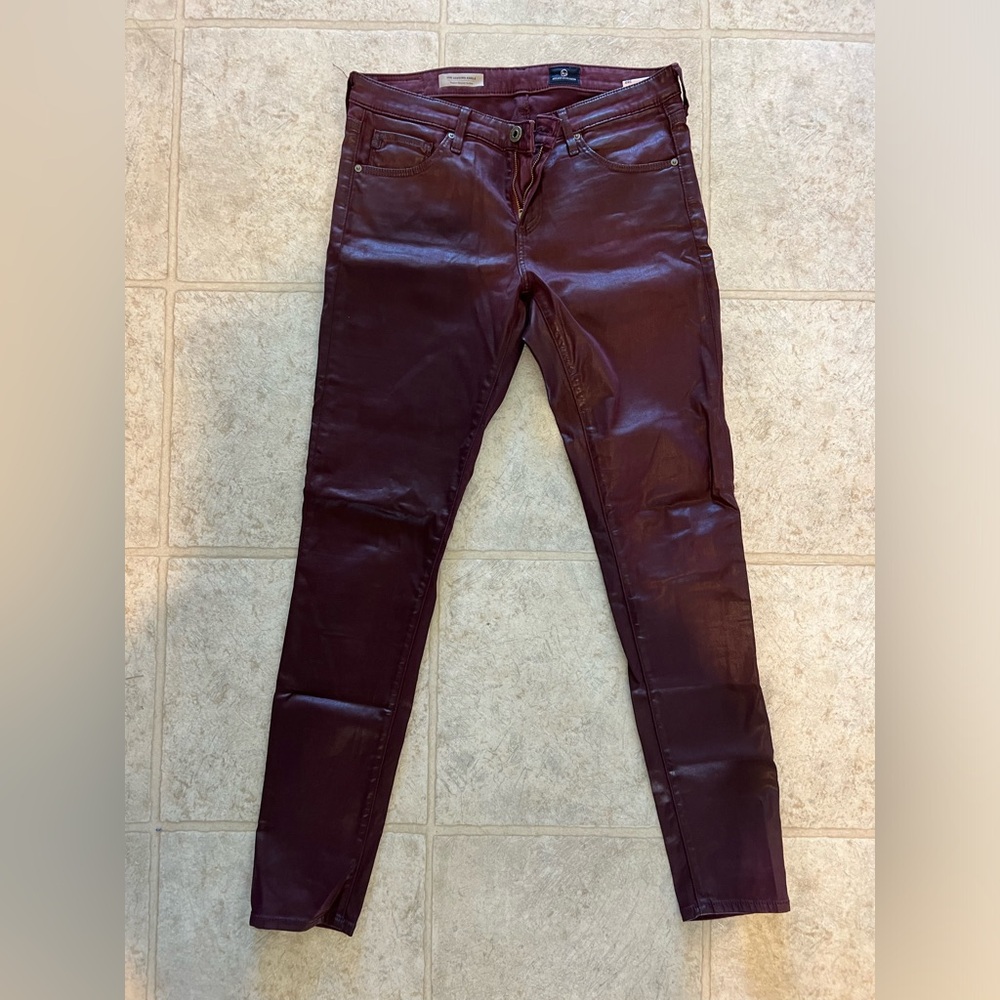 AG Waxed Pants - Skinny leg - Women’s 28R - Burgundy